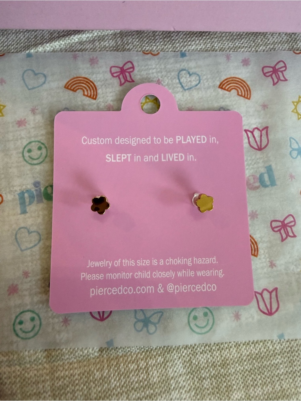 April Birthstone Diamond Girls/Kids Earrings - Picture 6 of 6